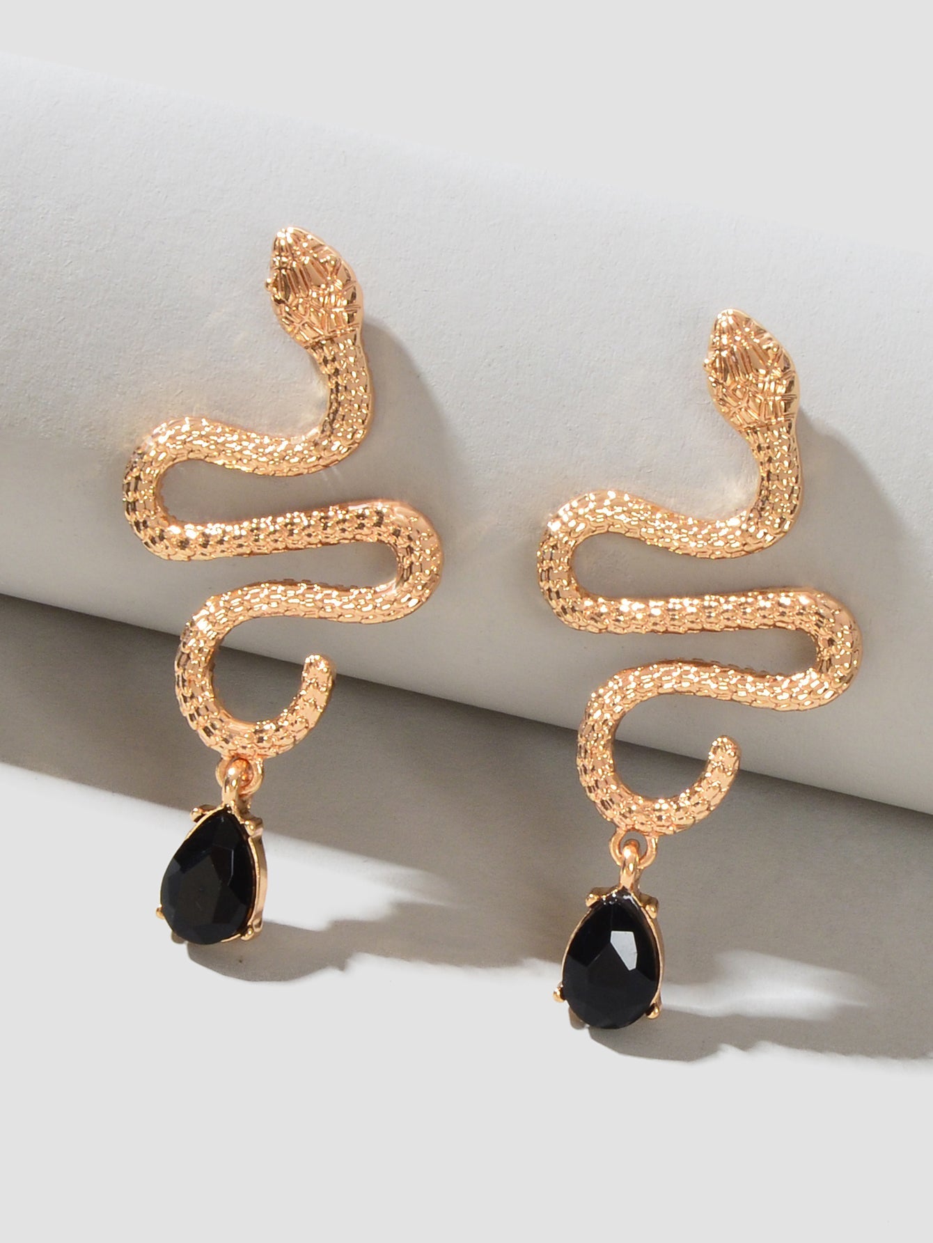 Snake Drop Earrings Dangle Big Green Rhinestone Emerald Charm Stud Punk Jewelry-7